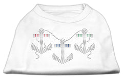 Rhinestone Anchors Shirts White XXXL