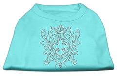 Rhinestone Fleur De Lis Shield Shirts Aqua XXXL(20)