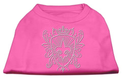 Rhinestone Fleur De Lis Shield Shirts Bright Pink XXXL(20)