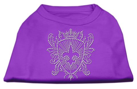 Rhinestone Fleur De Lis Shield Shirts Purple XXXL(20)