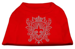 Rhinestone Fleur De Lis Shield Shirts Red XXXL(20)