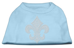 Silver Fleur de lis Rhinestone Shirts Baby Blue XXXL(20)