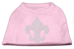 Silver Fleur de lis Rhinestone Shirts Light Pink XXXL(20)