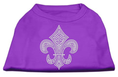 Silver Fleur de lis Rhinestone Shirts Purple XXXL(20)