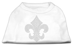 Silver Fleur de lis Rhinestone Shirts White XXXL(20)