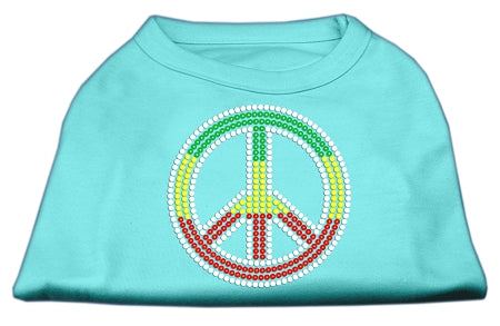Rasta Peace Sign Shirts Aqua XXXL