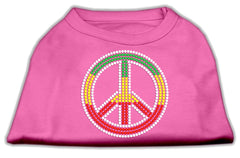 Rasta Peace Sign Shirts Bright Pink XXXL