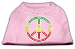 Rasta Peace Sign Shirts Light Pink XXXL