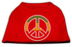 Rasta Peace Sign Shirts Red XXXL