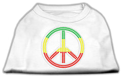 Rasta Peace Sign Shirts White XXXL