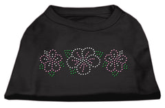 Tropical Flower Rhinestone Shirts Black XXXL(20)