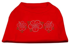 Tropical Flower Rhinestone Shirts Red XXXL(20)