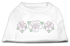 Tropical Flower Rhinestone Shirts White XXXL(20)