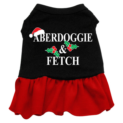 Aberdoggie Christmas Screen Print Dress Black with Red XXXL (20)