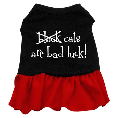 Black Cats are Bad Luck Screen Print Dress Black with Red XXXL (20)
