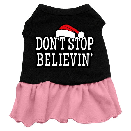 Don't Stop Believin' Screen Print Dress Black with Pink XXXL (20)