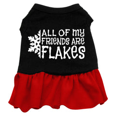 All my friends are Flakes Screen Print Dress Black with Red XXXL (20)
