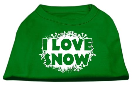 I Love Snow Screenprint Shirts Emerald Green XXXL (20)