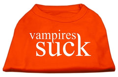 Vampires Suck Screen Print Shirt Orange XXXL (20)