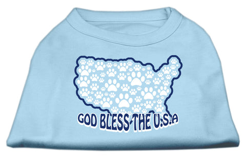 God Bless USA Screen Print Shirts Baby Blue XXXL(20)