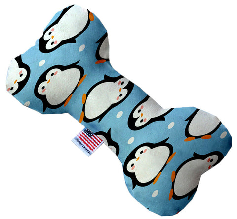 Penguins in Blue 10 Inch Canvas Bone Dog Toy
