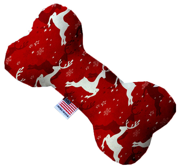 Dancing Reindeer 10 Inch Canvas Bone Dog Toy