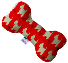 Christmas Westies 10 Inch Canvas Bone Dog Toy