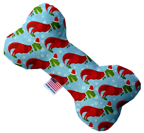 Christmas T-rex 10 Inch Canvas Bone Dog Toy