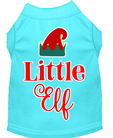 Little Elf Screen Print Dog Shirt Aqua XXXL