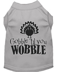 Gobble til You Wobble Screen Print Dog Shirt Grey XXXL