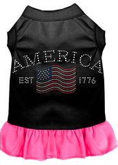 Classic America Rhinestone Dress Black with Bright Pink XXXL 