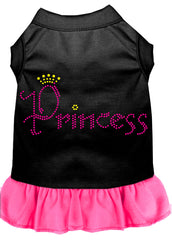 Princess Rhinestone Dress Black with Bright Pink XXXL 