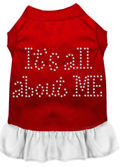 Rhinestone All About me Dress Red with White XXXL 