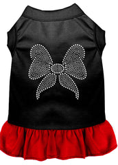 Rhinestone Bow Dresses Black with Red XXXL 