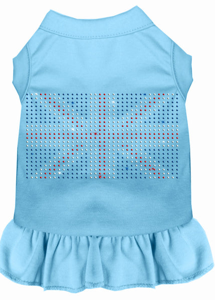 Rhinestone British Flag Dress Baby Blue XXXL 