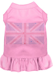 Rhinestone British Flag Dress Light Pink XXXL 