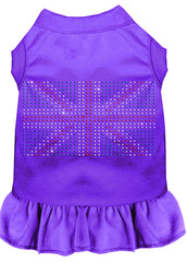 Rhinestone British Flag Dress Purple XXXL 