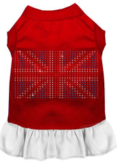 Rhinestone British Flag Dress Red with White XXXL 