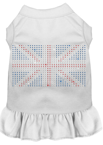 Rhinestone British Flag Dress White XXXL 