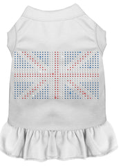 Rhinestone British Flag Dress White XXXL 