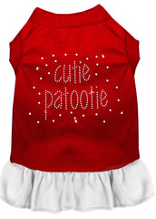 Rhinestone Cutie Patootie Dress Red with White XXXL 