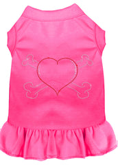 Rhinestone Heart and crossbones Dress Bright Pink XXXL 