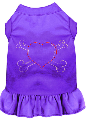 Rhinestone Heart and crossbones Dress Purple XXXL 