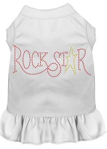 Rhinestone RockStar Dress White XXXL 