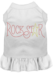 Rhinestone RockStar Dress White XXXL 