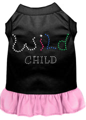 Rhinestone Wild Child Dress Black with Light Pink XXXL 