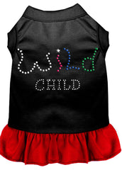 Rhinestone Wild Child Dress Black with Red XXXL 