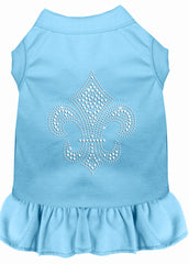 Silver Fleur de Lis Rhinestone Dress Baby Blue XXXL 