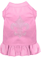 Silver Fleur de Lis Rhinestone Dress Light Pink XXXL 