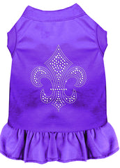 Silver Fleur de Lis Rhinestone Dress Purple XXXL 